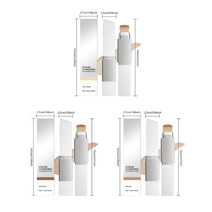 2-in-1 Foundation Stick with Brush - Lightweight Creamy Tinted Foundation