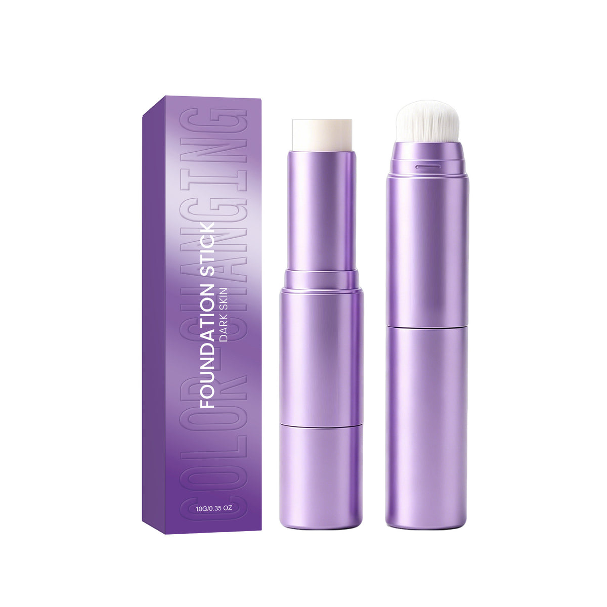 2-in-1 Color Changing Foundation Stick – Lightweight Natural Finish with Built-in Brush