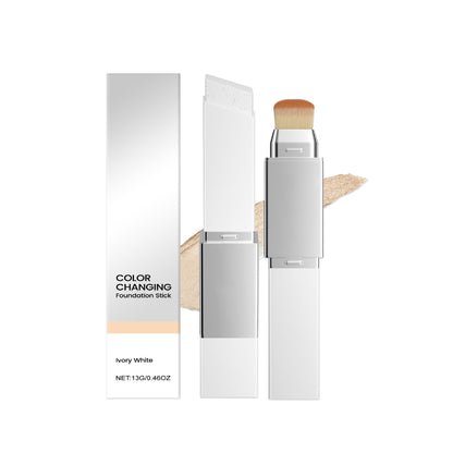 2-in-1 Foundation Stick with Brush - Lightweight Creamy Tinted Foundation