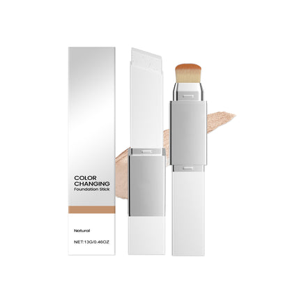 2-in-1 Foundation Stick with Brush - Lightweight Creamy Tinted Foundation